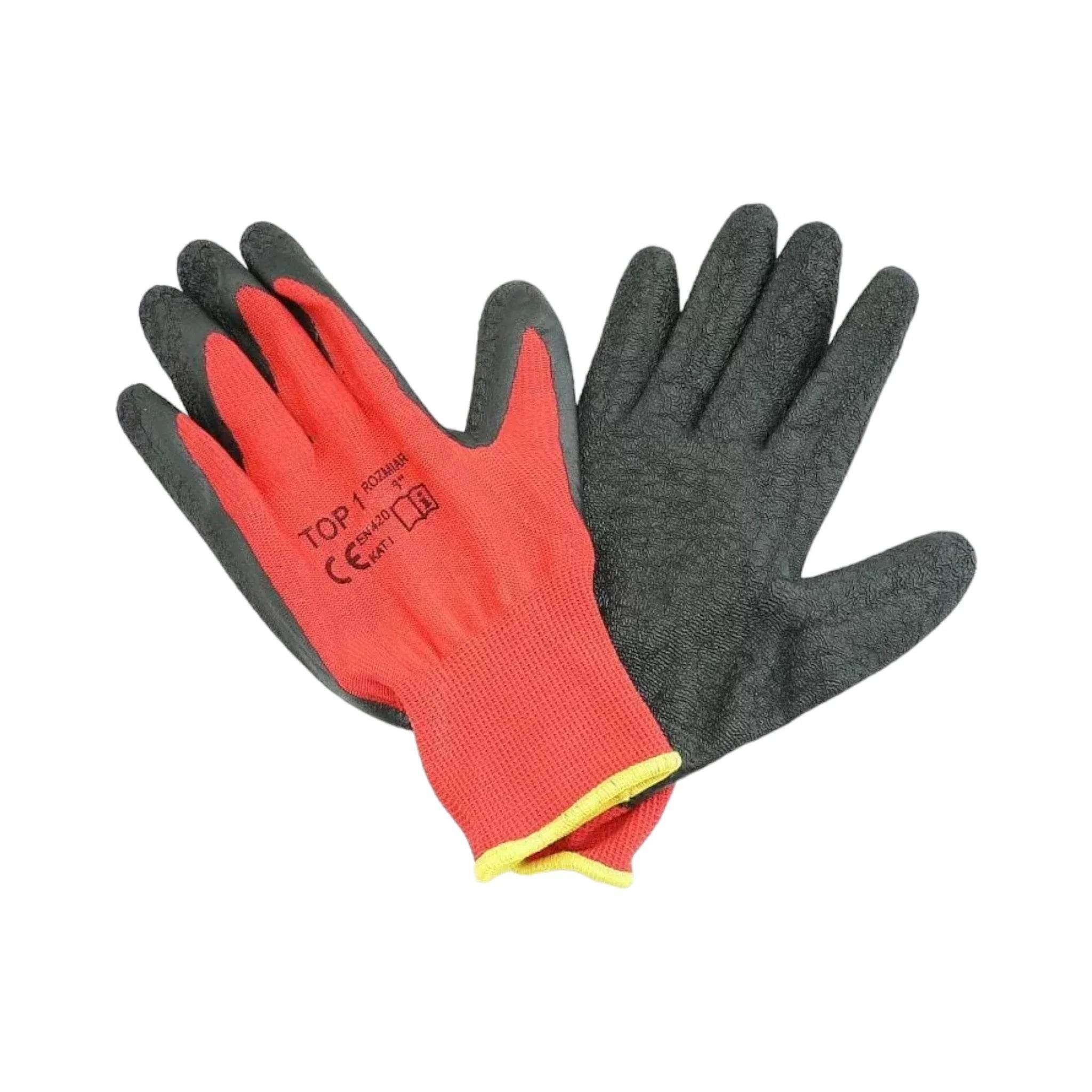 COTTON WORKING GLOVES WITH RUBBER COATING - XX - Large