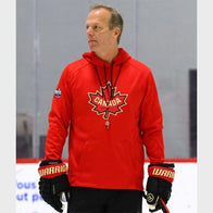 Jon Cooper Canada 2025 Red Hoodie Hoodie unisex front product view | Dash Racegear — Jon Cooper Canada 2025 Red Hoodie – Iconic Team Spirit