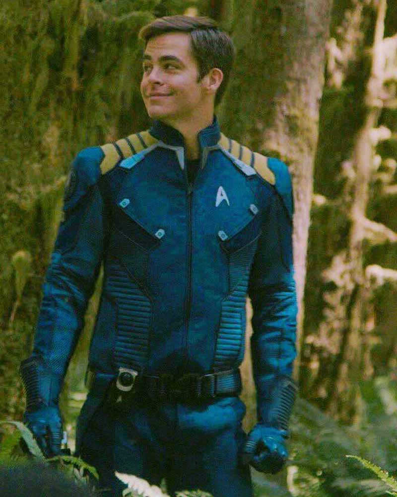 Star Trek Beyond Captain Kirk Uniform Jacket Jacket unisex detail view 6 | Dash Racegear — Chris Pine Captain Kirk Blue Leather Uniform Jacket