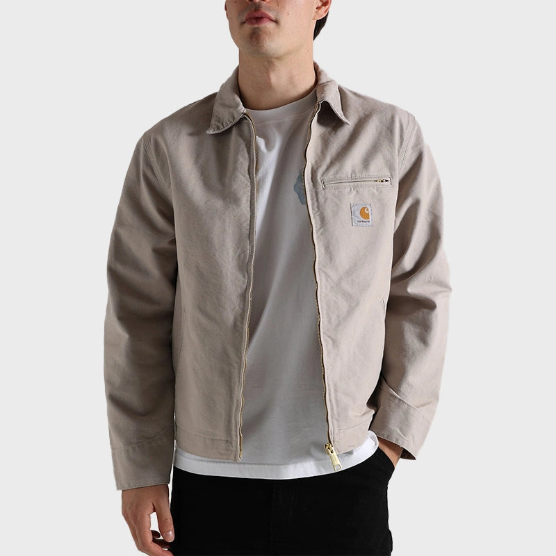 Carhartt Detroit Dusky Beige Jacket Jacket unisex front product view | Dash Racegear — AEW N7 Swerve Strickland Jacket – Premium Collector’s Piece