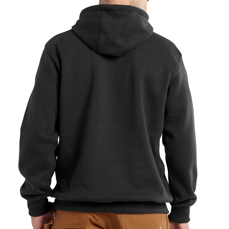 Carhartt Loose Fit Black Hoodie Hoodie unisex detail view 2 | Dash Racegear — Back view of the black Carhartt pullover fleece hoodie, featuring a classic design and durable stitching.