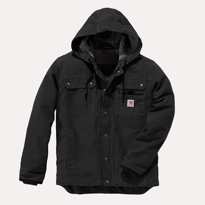 Mens Black Hooded Carhartt Jacket Jacket unisex detail view 3 | Dash Racegear — Carhartt black zip up hooded jacket