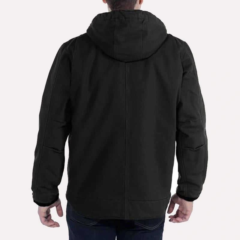 Mens Black Hooded Carhartt Jacket Jacket unisex detail view 2 | Dash Racegear — Carhartt warm black winter hoodie