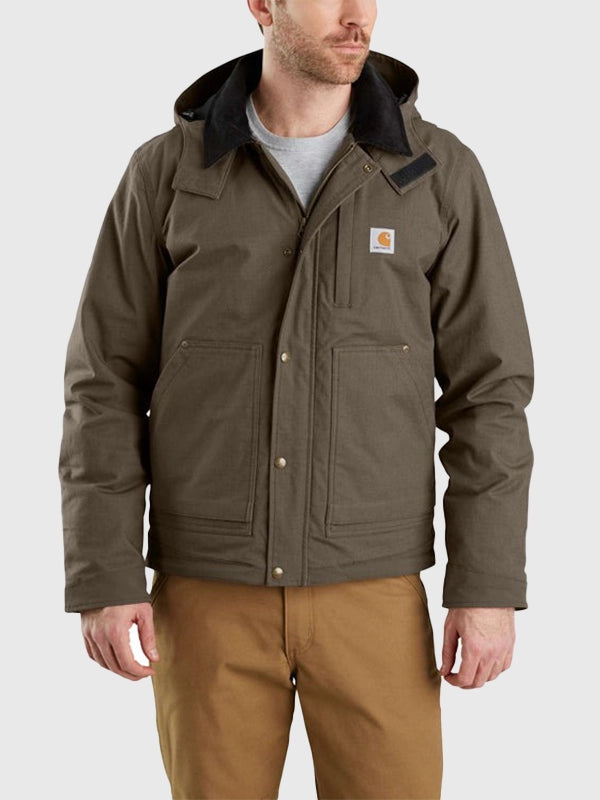 Carhartt Full Swing Steel Jacket Jacket unisex detail view 2 | Dash Racegear — Carhartt Full Swing Steel Men’s Hooded Jacket, olive green, built for movement, weather protection, and all-day comfort.