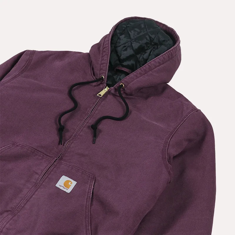Mens Purple Carhartt Hooded Jacket Jacket unisex detail view 4 | Dash Racegear — Purple Carhartt Jacket for Mens- Hooded Jacket in purple color