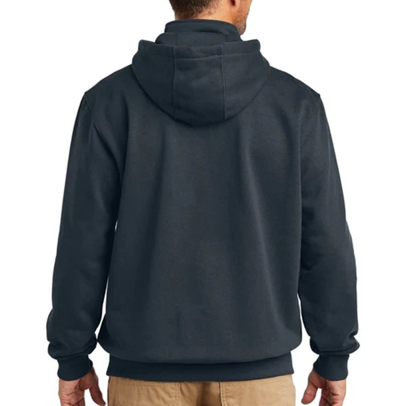 Carhartt Paxton Heavyweight Hoodie Hoodie unisex detail view 7 | Dash Racegear — Back view of the heavyweight fleece hoodie, highlighting its relaxed fit and reinforced seams.