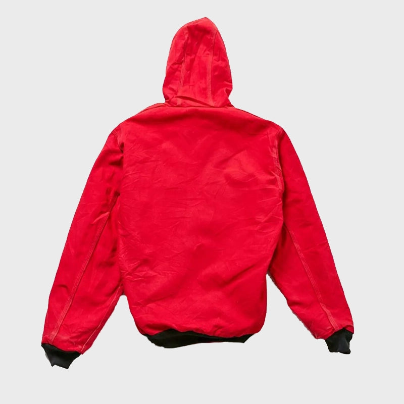 Vintage Carhartt Red Hooded Bomber Jacket Bomber Jacket unisex detail view 2 | Dash Racegear — Vintage Carhartt Hooded Bomber Jacket Red