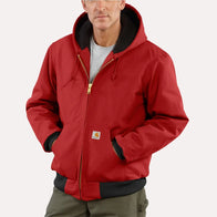 Mens Red Carhartt Hooded Jacket Jacket unisex detail view 2 | Dash Racegear — Red Carhartt Bomber Hooded Jacket for Mens