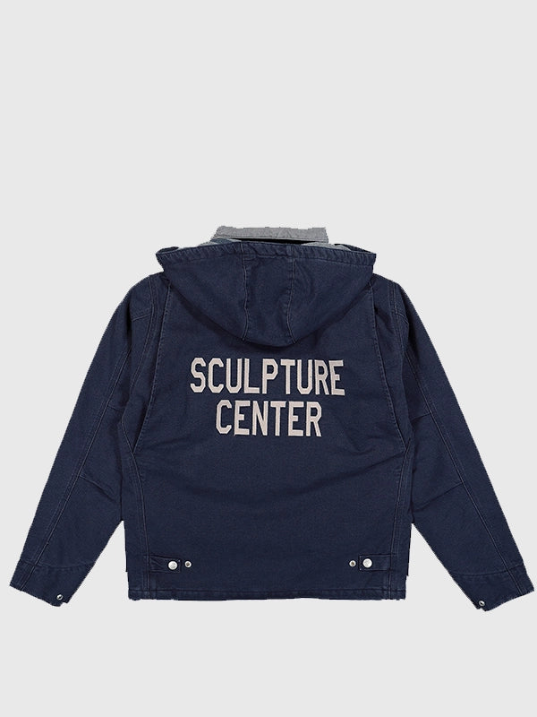 Carhartt New Balance Jacket Jacket unisex detail view 2 | Dash Racegear — Navy Carhartt WIP x New Balance Arcan Hooded Jacket, men’s fit with cozy lining and modern urban design.