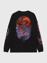 Carhartt WIP Audio Archives WIP L/S T-Shirt Shirt unisex front product view | Dash Racegear — Black Carhartt WIP Audio Archives long-sleeve T-shirt with vintage logo print, perfect for everyday streetwear style.