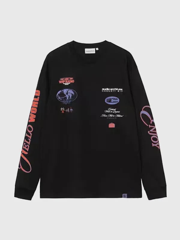 Carhartt WIP Audio Archives WIP L/S T-Shirt Shirt unisex detail view 2 | Dash Racegear — Carhartt WIP Audio Archives black long-sleeve tee with bold graphic, great for music lovers and casual outfits.