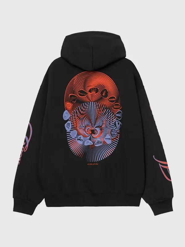 Carhartt WIP Audio Archives WIP Hoodie Hoodie unisex front product view | Dash Racegear — Carhartt WIP Audio Archives black fleece hoodie with cozy interior, ideal for cool days and urban outfits.
