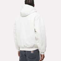Mens White Zipper Carhartt Hooded Jacket Jacket unisex detail view 4 | Dash Racegear — Mens Carhartt zip up hoodie in white color
