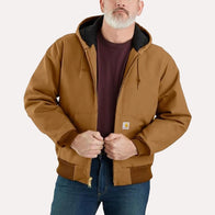 Mens Carhartt Brown Bomber Hooded Jacket Jacket unisex detail view 4 | Dash Racegear — Carhartt brown hooded jacket mens