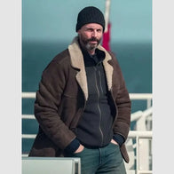 Dept. Q S01 Matthew Goode Brown Leather Coat Jacket unisex front product view | Dash Racegear — Matthew Goode’s Dept. Q brown leather jacket look
