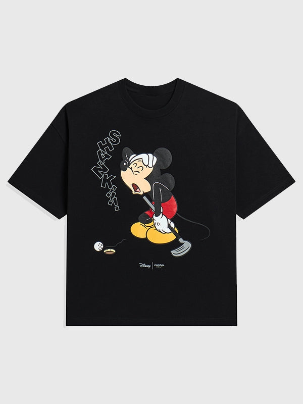 Carnival Golf x Disney Shank Swing OVS T-Shirt Shirt unisex front product view | Dash Racegear — Carnival Golf x Disney 2026 Shank Swing OVS Unisex Black T-Shirt