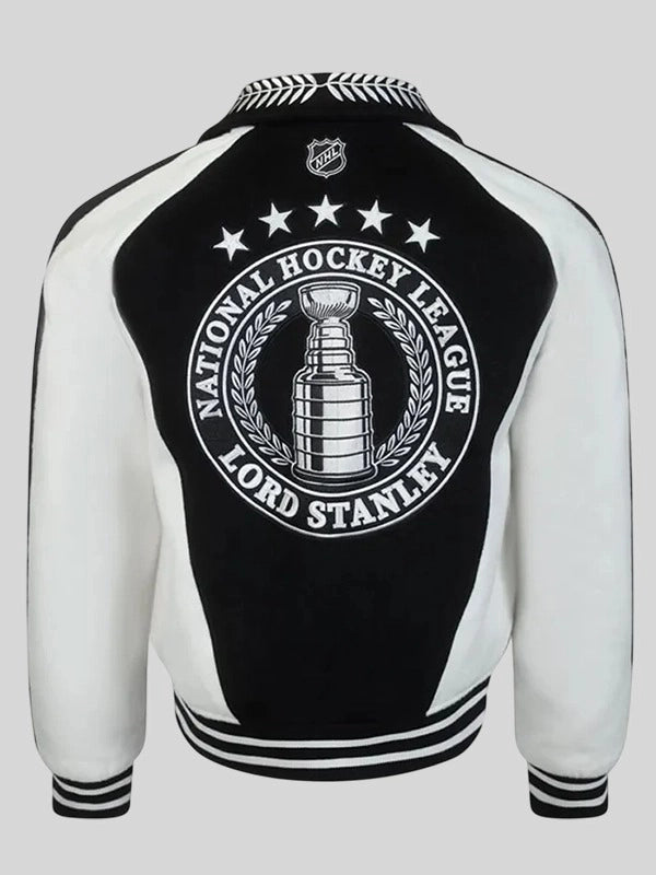 Sebastian Aho NHL Lord Stanley Varsity Jacket Varsity Jacket unisex detail view 5 | Dash Racegear — NHL Stanley Cup Champions varsity jacket blending Sebastian Aho inspiration with premium wool comfort and timeless wearability.