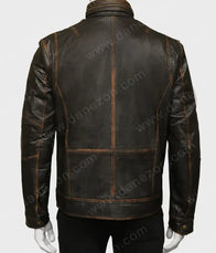 Men Brown Zipper Pockets Leather Jacket Leather Jacket men detail view 4 | Dash Racegear — Men Brown Zipper Pockets Jacket