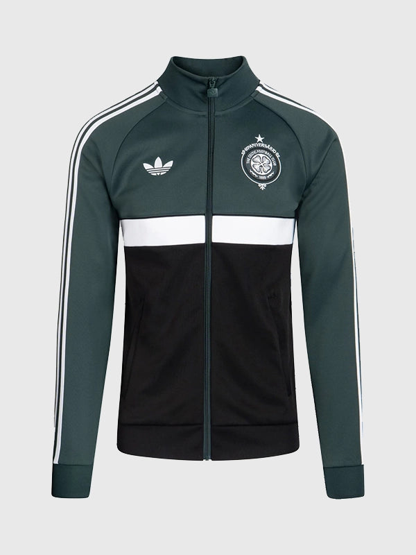 Adidas Celtics 2026/27 Track Jacket Jacket unisex front product view | Dash Racegear — Boston Celtics 2026 27 FC Adidas Unisex Full Zip Green Track Jacket celebrating basketball heritage with athletic comfort