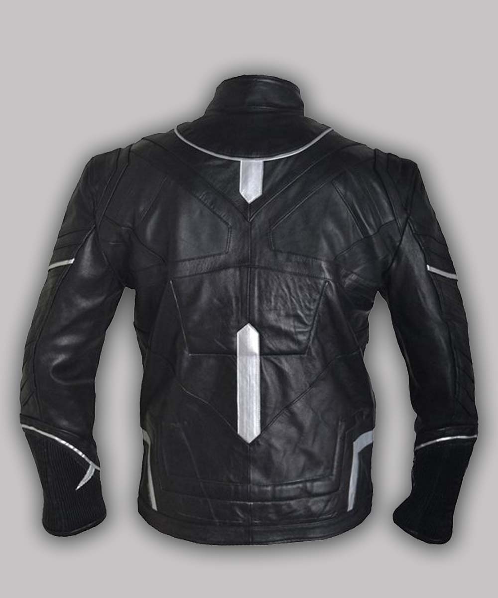 Black Panther Chadwick Boseman Jacket Jacket unisex detail view 2 | Dash Racegear — Chadwick Boseman Black Leather Jacket