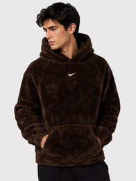 Nocta x Nike Chalet Polar Hoodie Hoodie unisex detail view 5 | Dash Racegear — Nocta x Nike Chalet Polar Faux Fur Hoodie in Brown for Unisex with plush texture, zip front, and winter-ready coverage