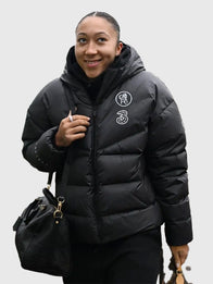 Chelsea FC UEFA Women’s Champions League Puffer Jacket Puffer Jacket unisex detail view 5 | Dash Racegear — Stay stylish and snug in this Chelsea FC 2025 Women’s Champions League black puffer with hood for cheering or casual wear.