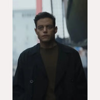 The Amateur 2025 Rami Malek Black Coat Jacket unisex detail view 2 | Dash Racegear — The Amateur 2025 Coat – Rami Malek’s Signature Black Outerwear