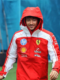 F1 Grand Prix Of Miami Charles Leclerc Jacket Jacket unisex detail view 3 | Dash Racegear — Charles Leclerc Miami GP red white jacket motorsport-inspired look with zip closure for unisex travel and street use