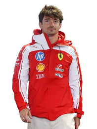 F1 Grand Prix Of Miami Charles Leclerc Jacket Jacket unisex detail view 7 | Dash Racegear — Miami Grand Prix Charles Leclerc red white F1 jacket lightweight sporty layer for unisex race day outfits and casual wear