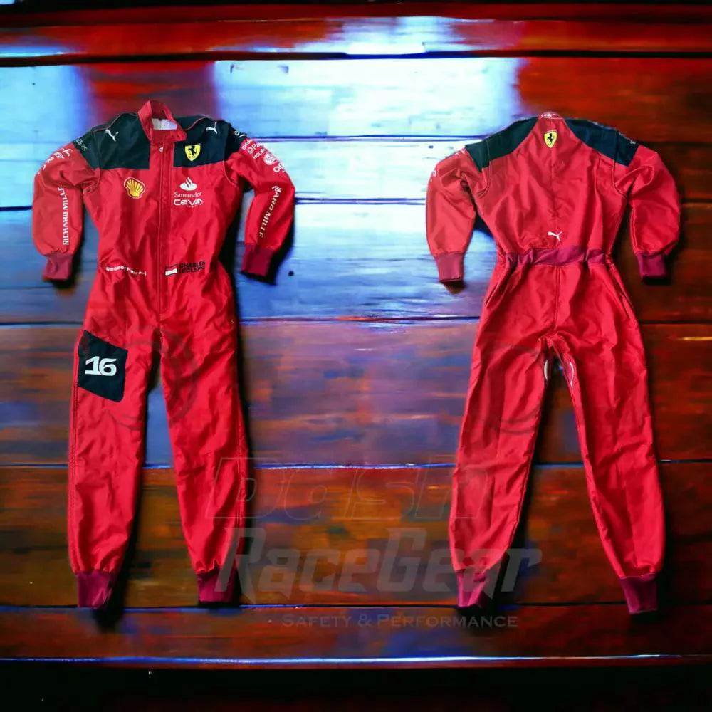 2023 Charles Leclerc Ferrari F1 Embroidered Racing Suit - 4X - Large / Euro 66