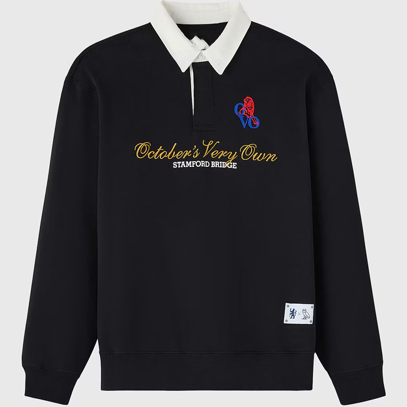Chelsea X OVO Rugby Top Shirt Shirt unisex detail view 3 | Dash Racegear — A fresh spin on tradition: Chelsea x OVO rugby shirt with premium attitude