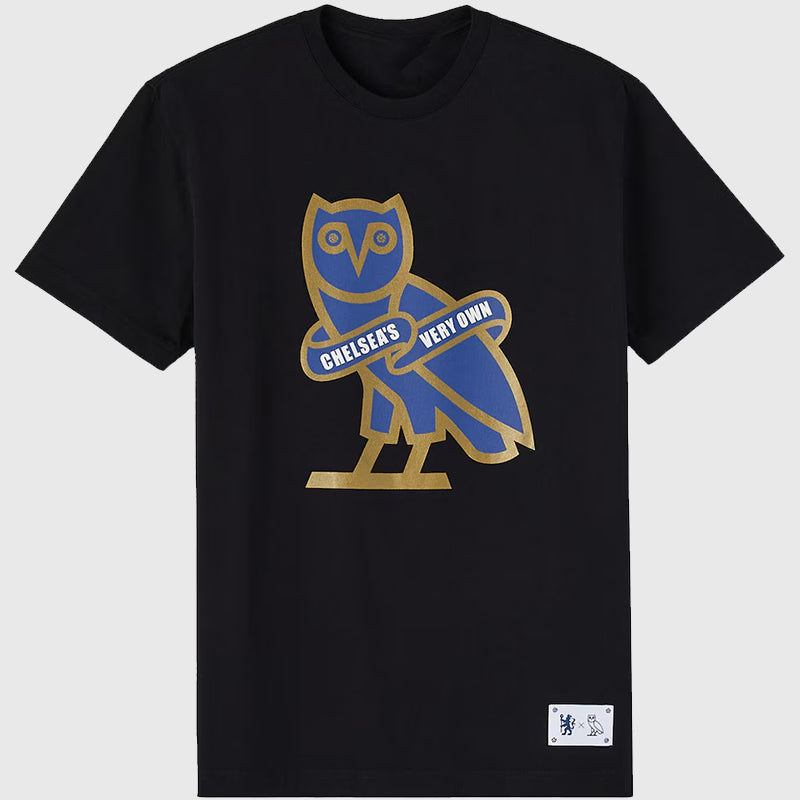 OVO x Chelsea FC Icon T-Shirt Shirt unisex detail view 4 | Dash Racegear — Premium cotton Icon tee from Chelsea FC and OVO’s 2025 drop