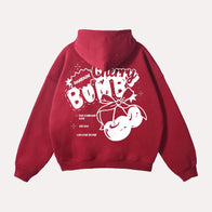 Dash Racegear Graphic Vibes Cherry Bomb Hoodie Hoodie unisex front product view | Dash Racegear — Dash Racegear Cherry Bomb Fleece Hoodie with Bold Graphic Design