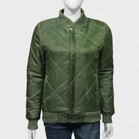 Chicago P.D. Hailey Upton Bomber Jacket Bomber Jacket unisex front product view | Dash Racegear — Hailey Upton Green Quilted Jacket