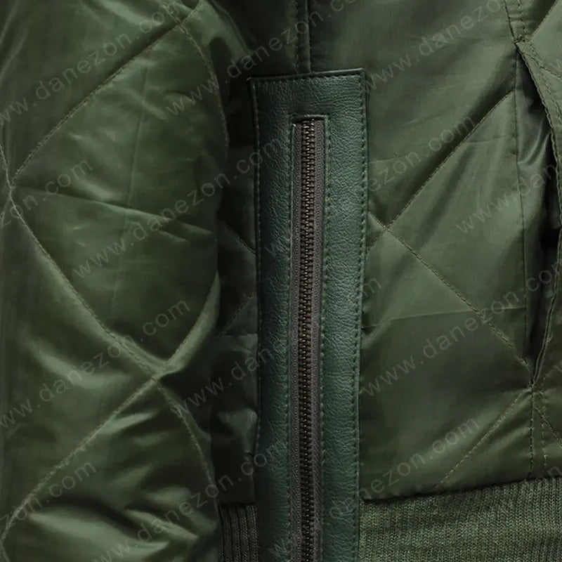 Chicago P.D. Hailey Upton Bomber Jacket Bomber Jacket unisex detail view 3 | Dash Racegear — Chicago PD Hailey Upton Green Jacket