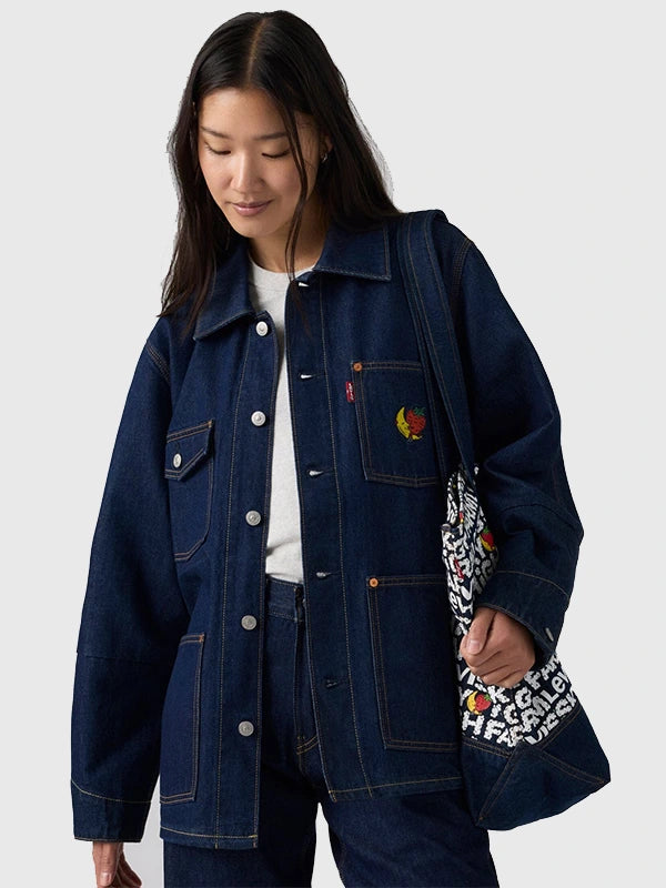 Levi’s x Sky High Farm Goods Chore Jacket Jacket unisex detail view 4 | Dash Racegear — Sky High Farm Goods Blue Levi’s Denim Jacket 2026 presenting a structured silhouette with agricultural fashion elements