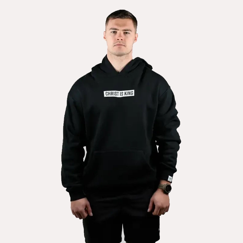 Christ is King Hoodie Hoodie unisex detail view 2 | Dash Racegear — christian hoodie with christ is king text