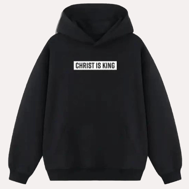 Christ is King Hoodie Hoodie unisex front product view | Dash Racegear — christ is king hoodie black