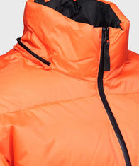 Mens Hooded Orange Puffer Jacket Puffer Jacket men detail view 2 | Dash Racegear — Mens Orange Puffer Winter Jacket