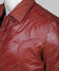 Men’s Classic Two Button Brown Leather Blazer Blazer men detail view 2 | Dash Racegear — Mens Brown Two Buttoned Leather Blazer