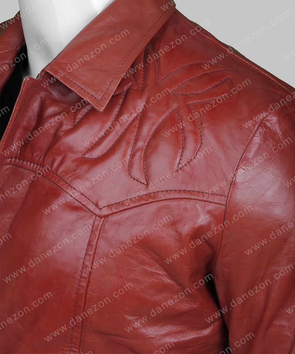 Men’s Classic Two Button Brown Leather Blazer Blazer men detail view 2 | Dash Racegear — Mens Brown Two Buttoned Leather Blazer