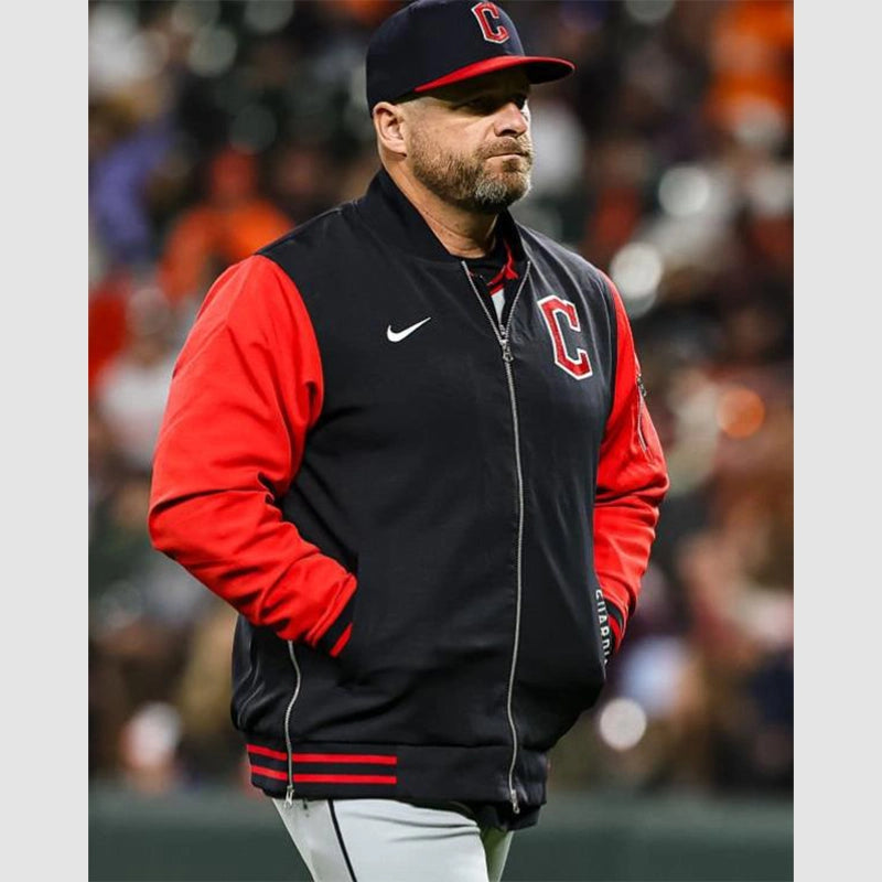 Cleveland Guardians Dugout Bomber Jacket Bomber Jacket unisex front product view | Dash Racegear — Cleveland Guardians Dugout Bomber Jacket – Fan-Favorite Baseball Style