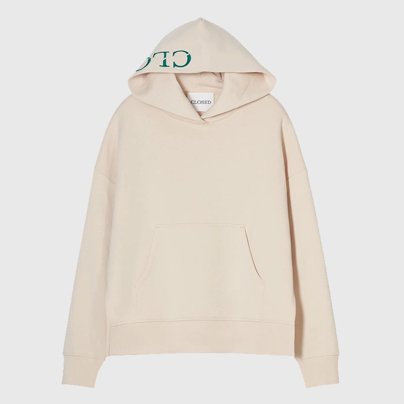 Closed Hoodie Womens Hoodie unisex detail view 2 | Dash Racegear — Closed pullover hoodie in beige fleece for 2025 women's line