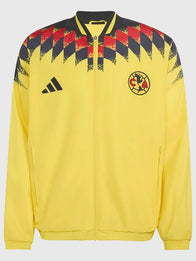 Adidas Club America Stadium Track Jacket Jacket unisex front product view | Dash Racegear — Club America Stadium 2026 yellow track jacket blending Adidas performance style with casual versatility.