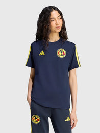 Adidas Club America DNA T-Shirt Shirt unisex detail view 2 | Dash Racegear — Navy Blue Club America Stadium 2026 Adidas DNA T-Shirt featuring a soft unisex fit and lightweight comfort.