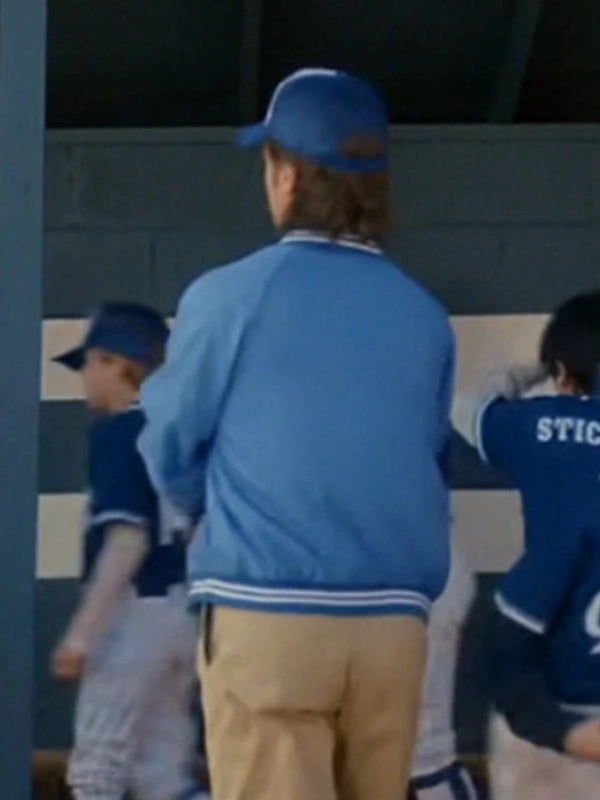 Stranger Things Steve Harrington Blue Coach Jacket Jacket unisex detail view 2 | Dash Racegear — Recreation Stranger Things S05 Joe Keery Coach Steve blue bomber jacket featuring a lightweight insulated design and classic fit