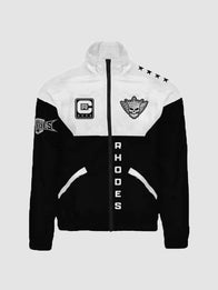 Cody Rhodes Windbreaker Jacket Jacket unisex detail view 2 | Dash Racegear — Cody Rhodes full-zip windbreaker in black and white offers a sleek sporty look with breathable comfort for everyday wear.