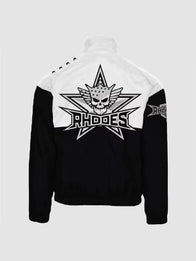 Cody Rhodes Windbreaker Jacket Jacket unisex detail view 3 | Dash Racegear — A modern black/white windbreaker jacket featuring clean color blocking and a sharp, performance-ready casual design.