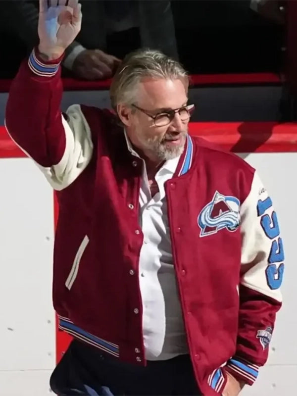Peter Forsberg Colorado Avalanche’s 30th Anniversary Celebration Jacket Jacket unisex detail view 3 | Dash Racegear — Limited Peter Forsberg Colorado Avalanche 30th Anniversary Jacket designed with heritage logos and premium outerwear construction.