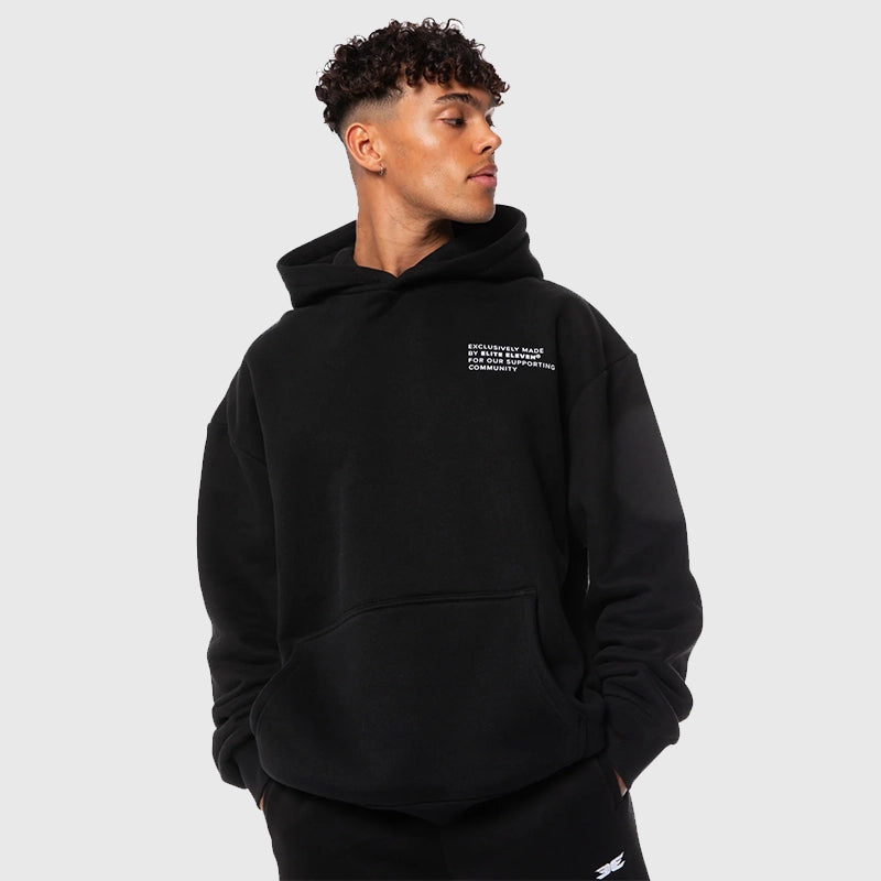 Elite Eleven Community Hoodie Hoodie unisex detail view 3 | Dash Racegear — Warm fleece hoodie by Elite Eleven in black